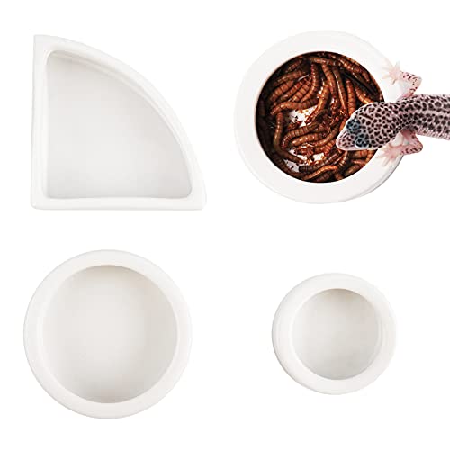 6 Stks Reptiel Voeden Kommen Ronde Wastafel Schildpad Voedsel Schotel Lichtgewicht Reptiel Voedsel Container, Reptiel… - Afbeelding 4