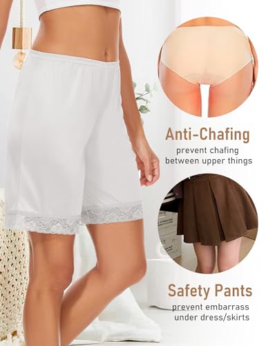 Image of GYS Slip Shorts Culotte for Women Split Skirt Lace Pettipants Bloomer