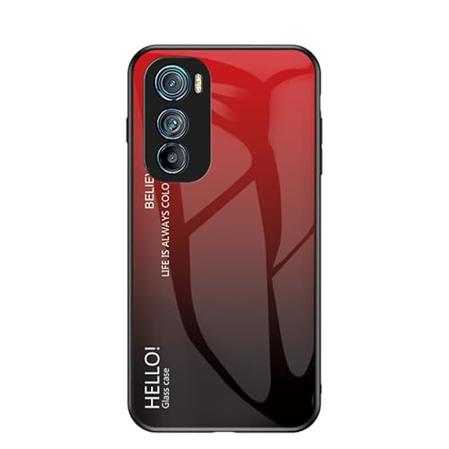 Rfvzubemok Compatible with Huawei nova 7 5G Case,3-Layer Combination (PC Glass Back Panel+TPU Silicone) Anti-Drop Phone Case Cover Red