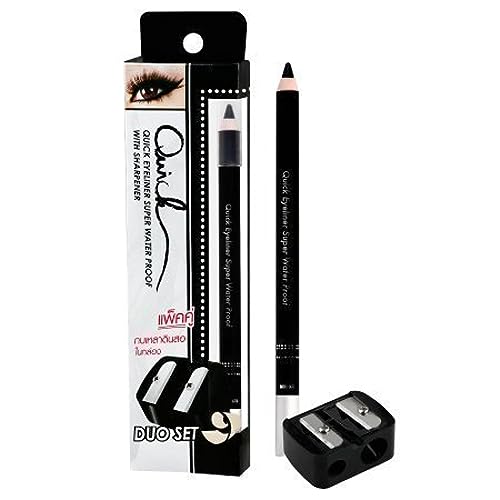 Mei Linda Quick Eyeliner Super Waterproof Black Duo with a Sharpener