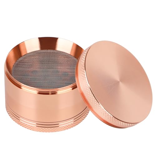 CJUNTYXF 2.5 Inch Large Spice Mills, Manual Adjustment, Magnetic Top, Kitchen Utensil (Rose Gold)