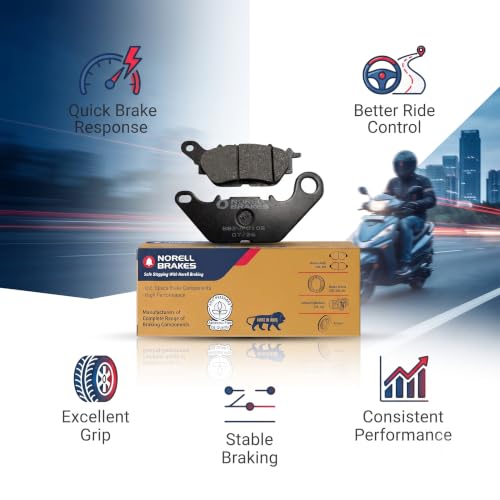 Image of NORELL 8906219820779 Front Disc Brake Pad Set (01 Set) Compatible with TVS Jupiter & TVS Ntorq | Premium Front Brake Pads Replacement | High Performance Disc Brake Pad Set