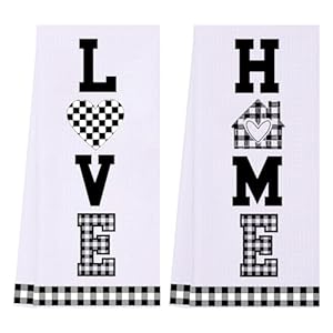 LXOMILL Farmhouse Kitchen Towels, Black and White Kitchen Decor, Buffalo Plaid Dish Towels, Decorative Country Checkered Kitchen Towels LXOMILL Farmhouse Kitchen Towels Black and White Kitchen Decor Buffalo Plaid Dish Towels Decorative Country Checkered Kitchen Towels