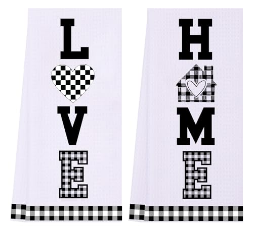 LXOMILL-Farmhouse-Kitchen-Towels-Black-and-White-Kitchen-Decor-Buffalo-Plaid-Dish-Towels-Decorative-Country-Checkered-Kitchen-Towels LXOMILL Farmhouse Kitchen Towels Black and White Kitchen Decor Buffalo Plaid Dish Towels Decorative Country Checkered Kitchen Towels