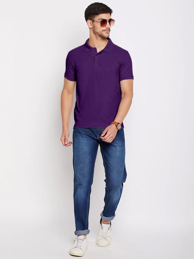Image of Selvia Men's Solid Regular Fit T-Shirt