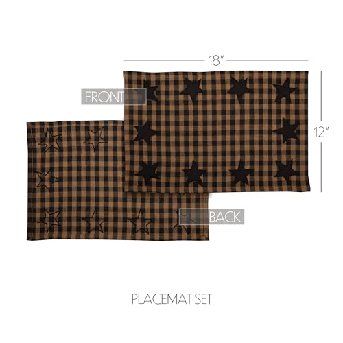 VHC-Brands-Black-Star-Cotton-12×18-Placemat-Set-of-6-Black VHC Brands Black Star Cotton 12×18 Placemat Set of 6 Black