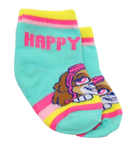 Nickelodeon Paw Patrol Socks for Girls - 6 Pack Girls Ankle Socks with Grippers, Skye, Everest, Rubble & Crew, Toddler/Infant2
