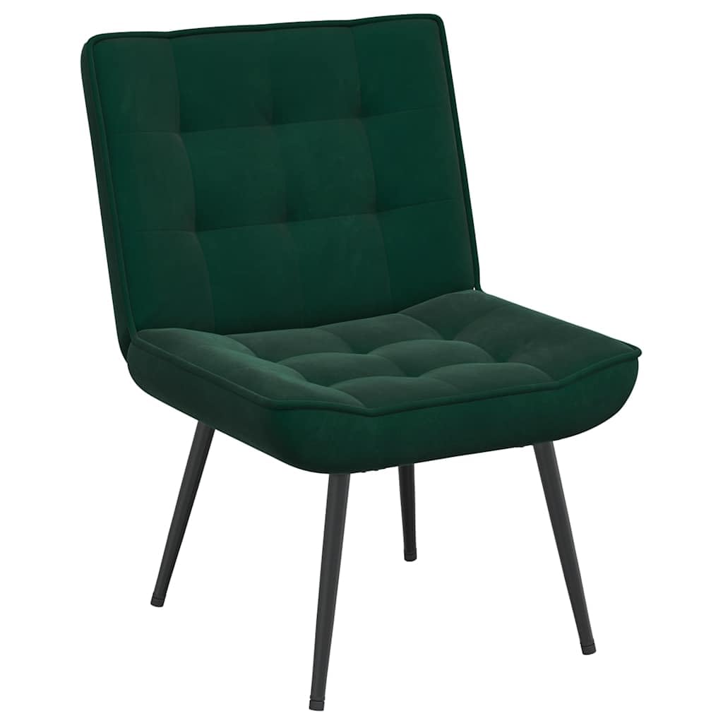Fauteuil de salon en velours vert foncé 64x74x84 cm pour vos soirées lecture au coin du feu