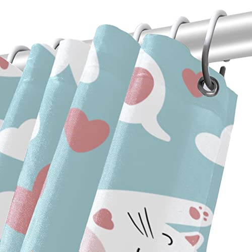 Rideau de douche imperméable chat de 183x183 cm pour salle de bain