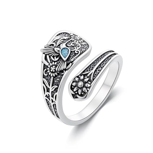 Bague papillon argent 925 et turquoise, haute qualité ajustable
