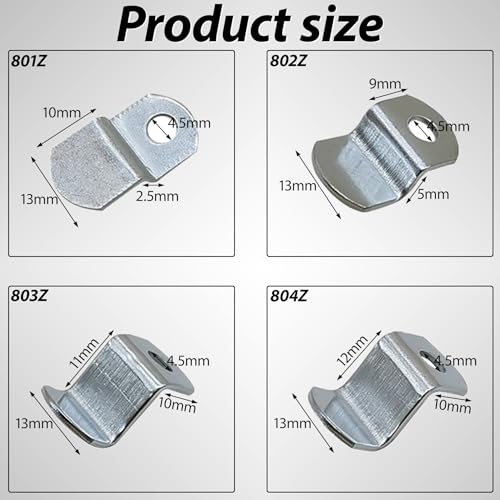 Image of 40 Pieces Mirror Clips, Z Iron Bracket, Picture Frame Backing Clips, for Picture Painting Blackboard, 4 Sizes, 1 /2 inch, 1 /4 inch, 3 /8 inch, 1 /8 inch