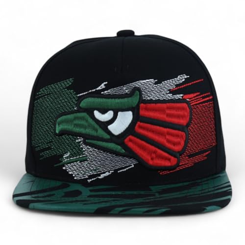 Image of Hecho En Mexico Eagle 3D Embroidered Flat Bill Snapback Cap