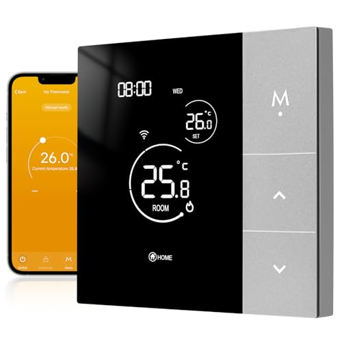 Beok Thermostat Fussbodenheizung Smart, Wifi Raumthermostat Digital für Wasser Fußbodenheizung WLAN Heizungthermostat Programmierbare, Kompatibel mit Tuya Smart Life/Google Home/Alexa 3A TGP508WIFI-WP