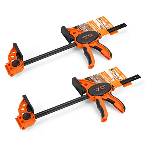 Jorgensen 2-Pack Ratchet Bar Clamps Set, Medium Duty, 12-Inch One Hand Clamp, E-Z Hold Expandable Spreader #TOP1