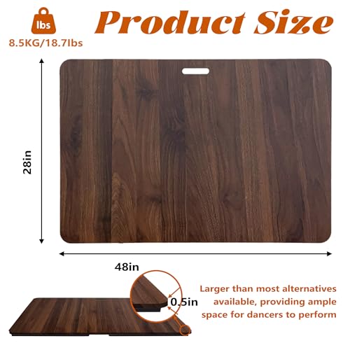 koretech Tap Dance Floor, Portable Tap Dancing Practice Board, Professional Tap Board for Tap Dancing, 48'' L x 28'' W, Walnut - image 3