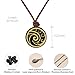 COAI Genuine Leather Necklace, Black Obsidian Pendant Maori Koru Necklace for Men Women