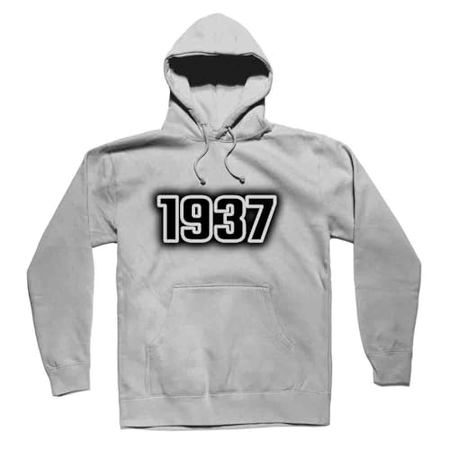 Hoodie 1937 unisex gris - Sweat à capuche vintage streetwear homme et femme lounge
