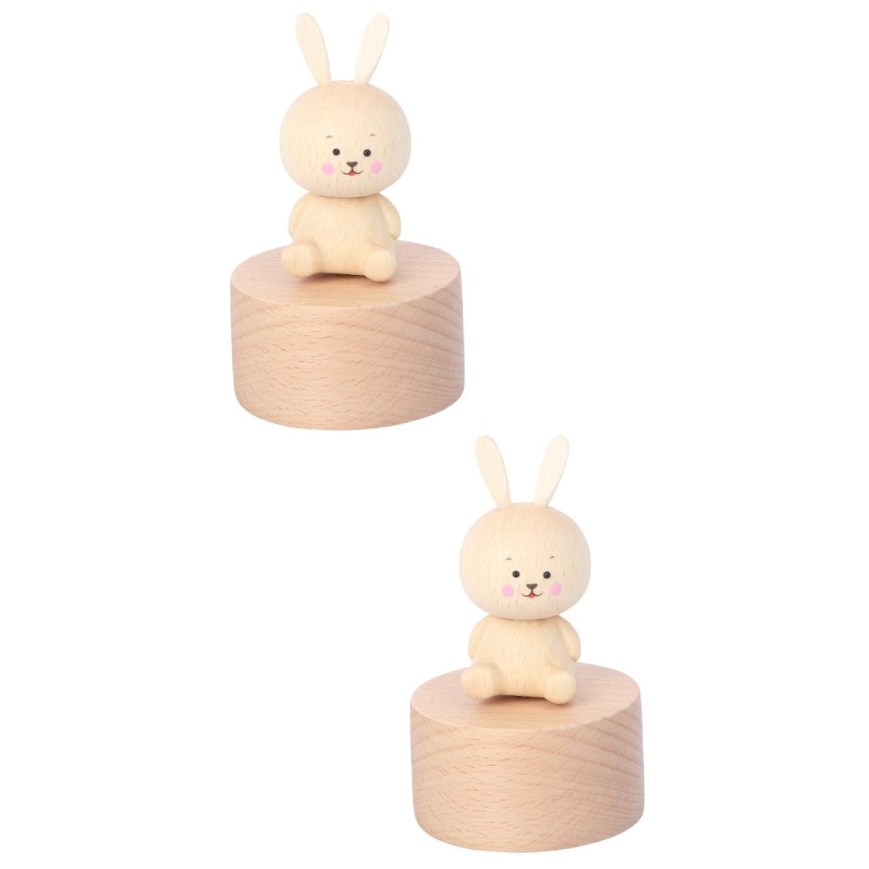 Cabilock 2 Stk Musikbox Merch Musical Besonders Ring Die Das Der Musik Wohnkultur Desktop-ornament Desktop Schmücken Khaki Holz