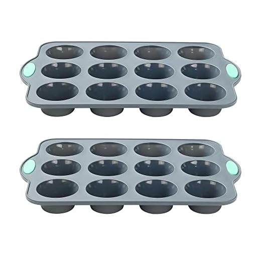 To encounter Silicone Muffin Pan, 2 Pack 12-Cup, Nonstick Baking Cups, BPA Free Cupcake Pan with Metal Reinforced Frame More Strength