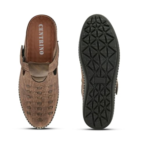 Image of Centrino Men's Fisherman Sandals | Sporty & Casual Summer Footwear | Adjustable Fit with soft cushion Padding | Closed-Toe Comfort & Durability (9285)