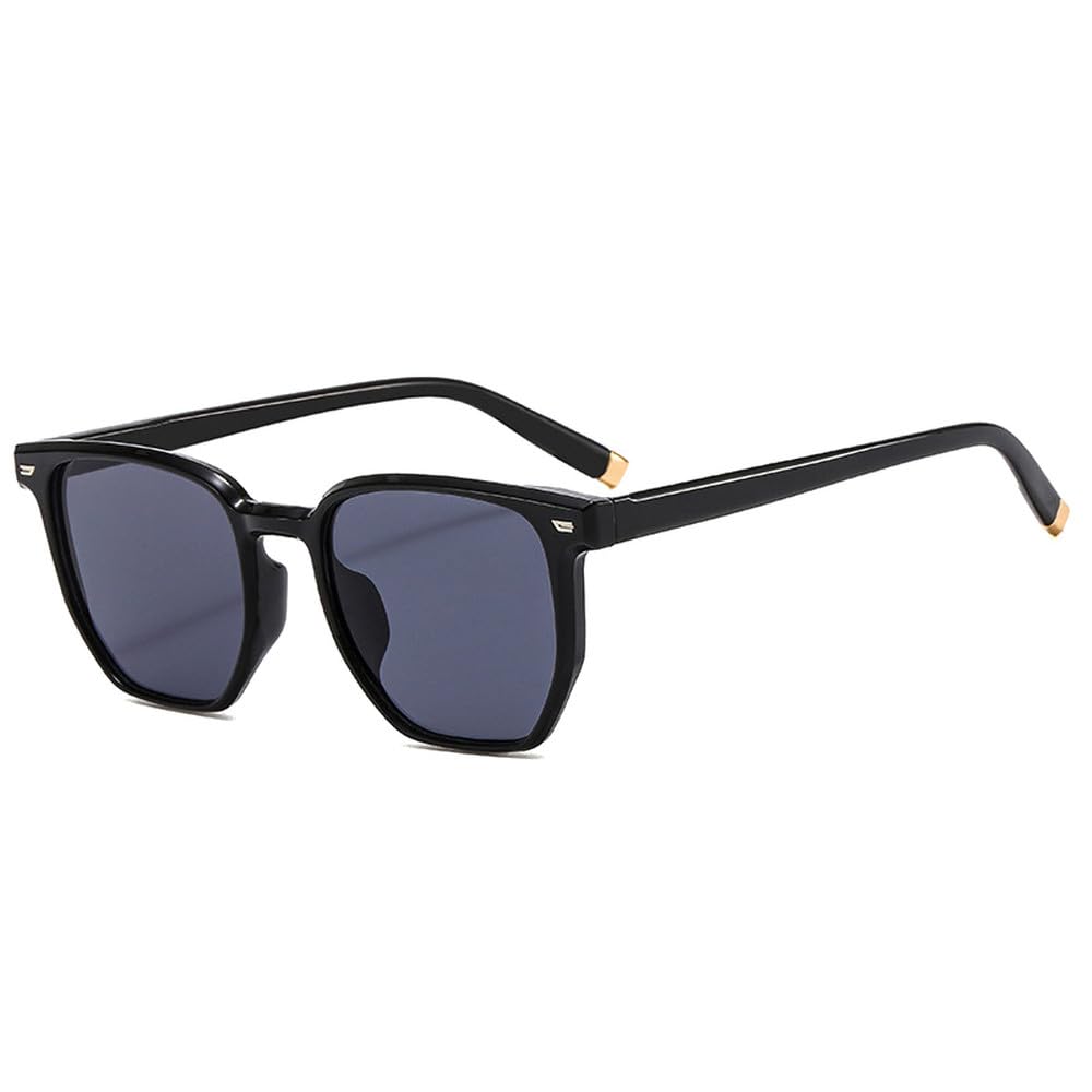 Retro Square Women Clear Ocean Lens Okulary przeciwsłoneczne Odcienie UV400 Moda Nity Dekoracja Mężczyźni Trendy Niebieskie Zielone Okulary przeciwsłoneczne