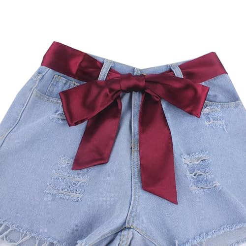 NIDMIDO Women Waist Skinny Belt Dress Waist Belts Wedding Bridal Satin Sash Belts for Formal Prom Dresses (Dark Red)