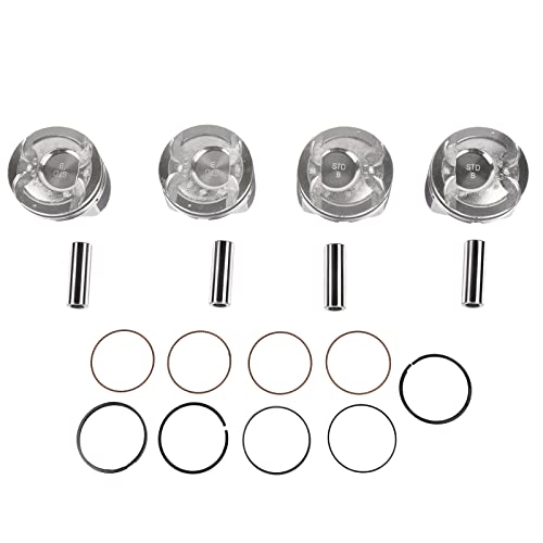 GELUOXI Set of 4 Engine Piston & Rings Kit Replacement for Hyundai Accent Kia Rio 1.6L DOHC 2012-2017 23041-2B600