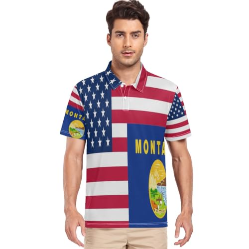 Polo anti-transpiration homme maillot de sport fluide à col Montana USA
