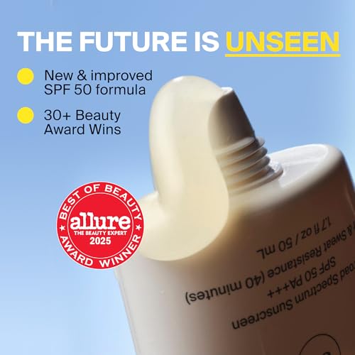 Supergoop! Unseen Sunscreen - SPF 50 - Clear & Invisible Face Sunscreen + Broad Spectrum + Makeup-Gripping Primer - Weightless, Scentless, Oil Free - For All Skin Types & Tones - 1.7 fl oz - Image 6