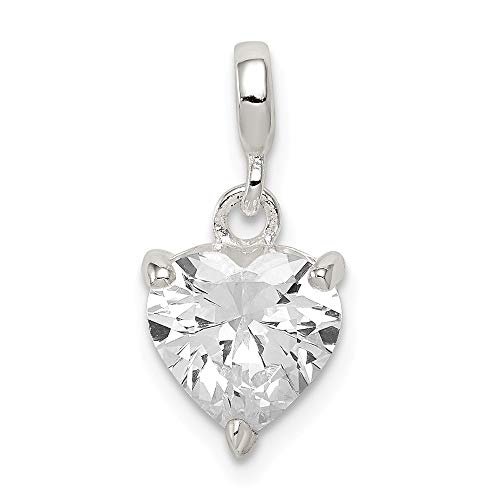 925 Sterling Silver Clear Cubic Zirconia Cz Heart Enhancer Necklace Pendant Charm Love Fine Jewelry For Women Gifts For Her