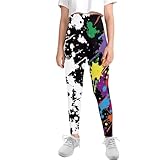 Xpyiqun Abstract Graffiti Print Leggings for Teen Girls 10-11 Hight Waist Workout Leggings Gym Yoga Pants Full Length Capri Leggings Running Sport Softball Tights Gymnastic Activewear Tights