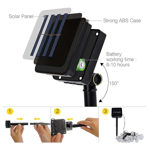Image of AERYS 45 Bulbs LED Fairy String Solar Light Silicon LED Bulbs 10 Meter Waterproof 8 Mode Outdoor /Indoor Waterproof Solar Powered Led String Light, Decorations for Garden Yard Balcony (Multi-Colour)