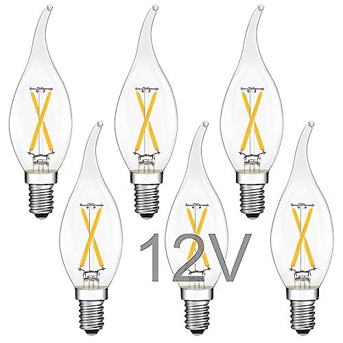 TOKCON 12V E12 LED Cd - \tgŒg 2700K 2W (12{gDC/ACp) - ^Lhx[X - 25W̒dt[`bvLEDd RVȀp - 6pbN