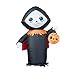 HOBBMS Extérieur, Cour, Jardin, décorations for pelouse avec Ventilateur, Cordon de Serrage Coupe-Vent, fantôme Gonflable de 120CM Halloween avec Citrouille avec LED intégrée Exploser Inflatables for