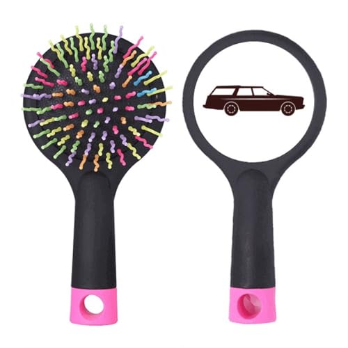 Brosse à cheveux démêlante pneumatique motif voitures classiques noire