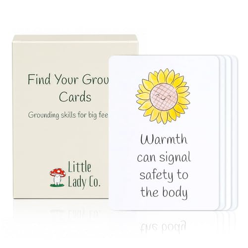 Emotional Regulation Cards, Calm Down Coping Skills Activities for Big Feelings and Self Regulation, Find Your Ground Cards, 30 Card Deck with Parent Guide