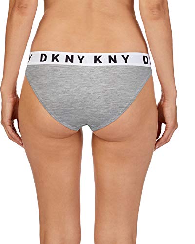 Dkny Women's Cozy Boyfriend Bikini, Heather Gray/White/Black, Medium #TOP1