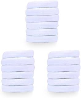 Set of Medium Elastic Hair Ties (White, 18pcs)