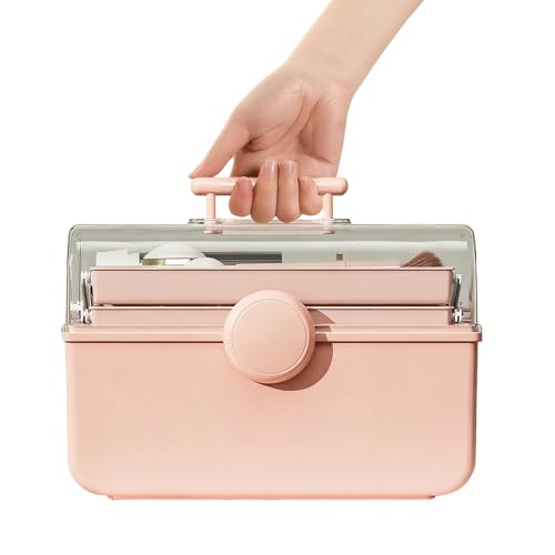 Hair Stuff Storage Box ? Portable Dust-Proof Organizer with Trays, Multi-Compartment Case for Hairpins, Scrunchies, Nail Tools,