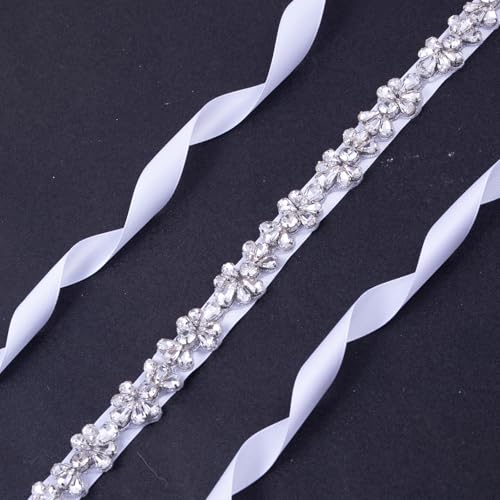 Bridal Belt Handmade Wedding Belt Sash Crystal Belt Rhinestones Sash for Wedding Dress Bridesmaid Flower Grils2