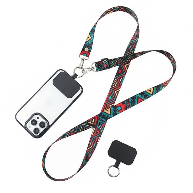 AccuPrints Crossbody Phone Lanyard Strap, All Smartphones, Camera and id card holder
