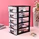 SAFIGLE Transparenter Schubladen 5-Stufiger Aufbewahrungsschrank Schwarz-Transparent FüR Schmuck Kosmetik Und BüRobedarf Schubladenbox Schubladen Organizer Mit