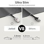 Jadaol Cat6a Ethernet Cable 10 ft 10 Pack, Slim 10G 550MHz 28AWG Patch Cable, Snagless Pure Copper Network Cable, Flexible LAN Cable for Router, Modem, Switch, Patch Panel, Data Center, Gaming, Black - Image 3