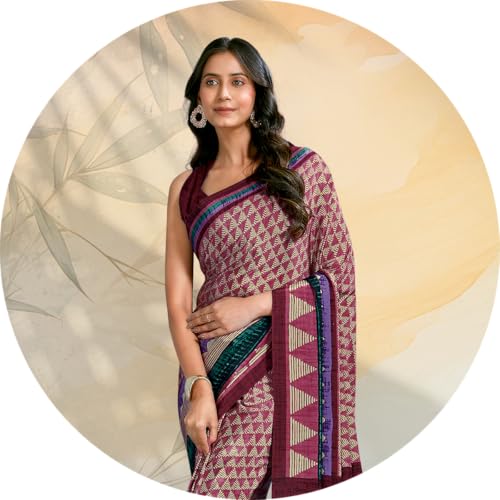 Image of Jaanvi fashion Women's Crepe Silk Saree with Unstitched Blouse Piece | Soft Lightweight Traditional Ethnic Wear Saree for Party, Wedding, Festival