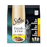 Sheba Cat Wet Food - Fresh and Fine - Cat Pouches Poultry in Gravy -3 x 15 x 50 g