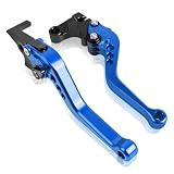 Moto Accessoires Leviers D'embrayage Et De Frein Réglables Pour Yamaha FZ6 Pour Fazer (2004 2010)   Guidon En Aluminium Poignée Levier Frein D'embrayage(Bleu,Court)