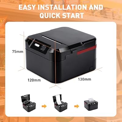 POS Printer, 58mm USB Thermal Receipt Printer, Restaurant Kitchen Printer with Cutting Support Cash Drawer USB Serial Interface for Windows/Mac/Linux