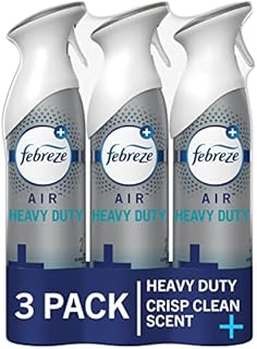 Febreze Air Freshener Spray, Heavy Duty Crisp Clean Scent, Odor Eliminator For Strong Odors, 8.8 Oz (Pack Of 3)