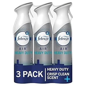 Febreze Air Mist Air Freshener Spray, Odor-Fighting Room Spray, Air Fresheners for Home and Bathroom and Kitchen, Aerosol Can, Heavy Duty Crisp Clean Scent, 8.8oz, 3 Count