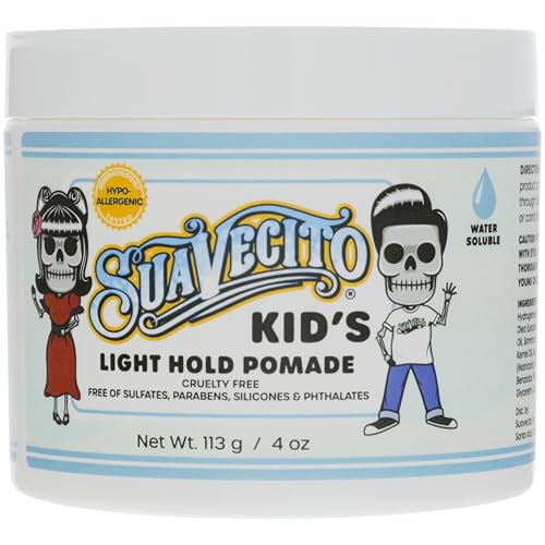 Suavecito Kid's Pomade Calming Chamomile Scent Light Hold 4 oz. - Water Based Flake Free Hair Gel - Dermatologist-Tested, Hypoallergenic Formula -...